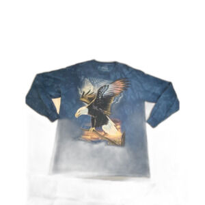 Vintage The Mountain Bald Eagle Lightning Long Sleeve T Shirt XL USA Graphic